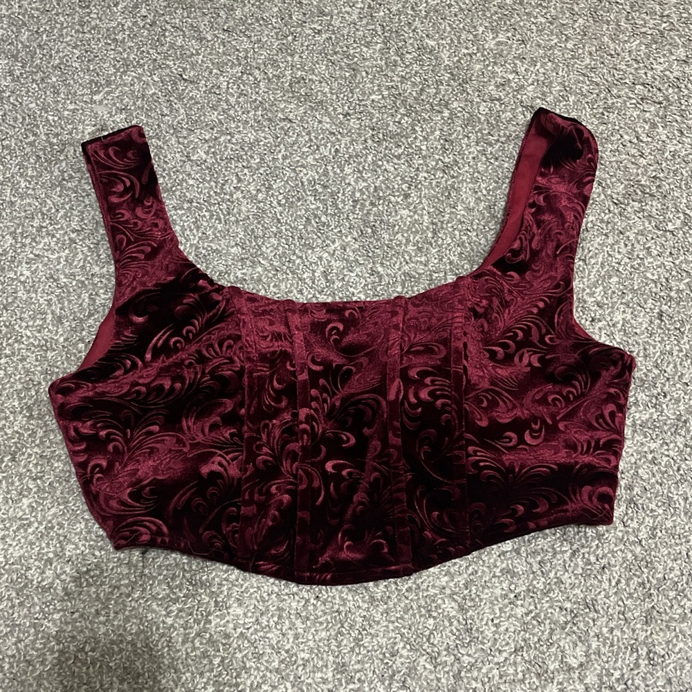 Red Velvet Corset Top